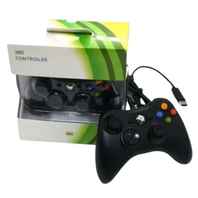 Controle Compatível com Xbox 360 Com Fio Computador Notebook Preto