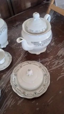 Aparelho de Chá e Café Porcelana Schmidt 53 peças - Dec. Saint Germain 2210  - SCHMIDT