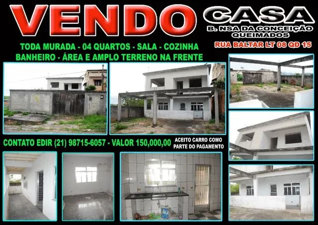 Captação de Casa a venda na Estrada de Caramujo - de 963/964 a 5120/5121, Belmonte, Queimados, RJ