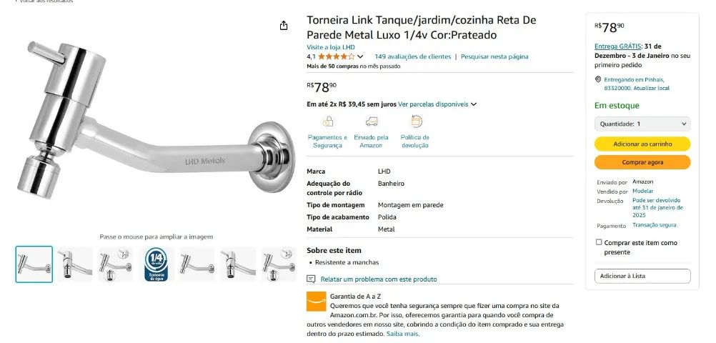 Torneira Link LHD de parede - Foto 3