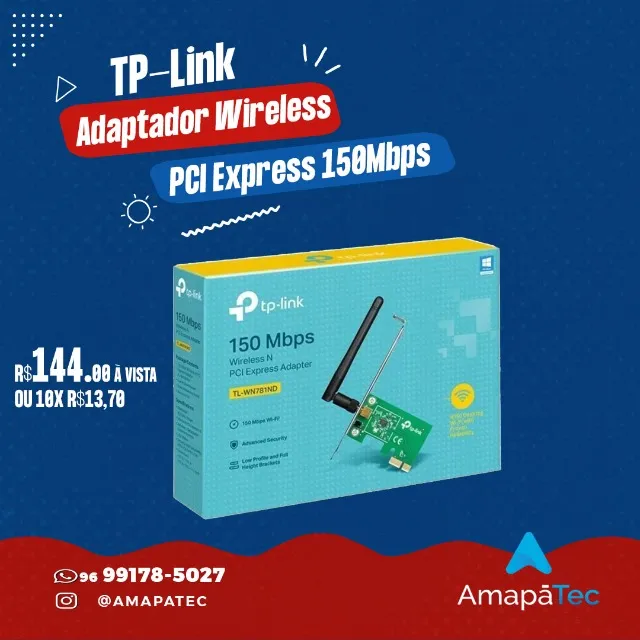 Placa de Rede PCI Express 150Mbps TP-Link - TL-WN781ND