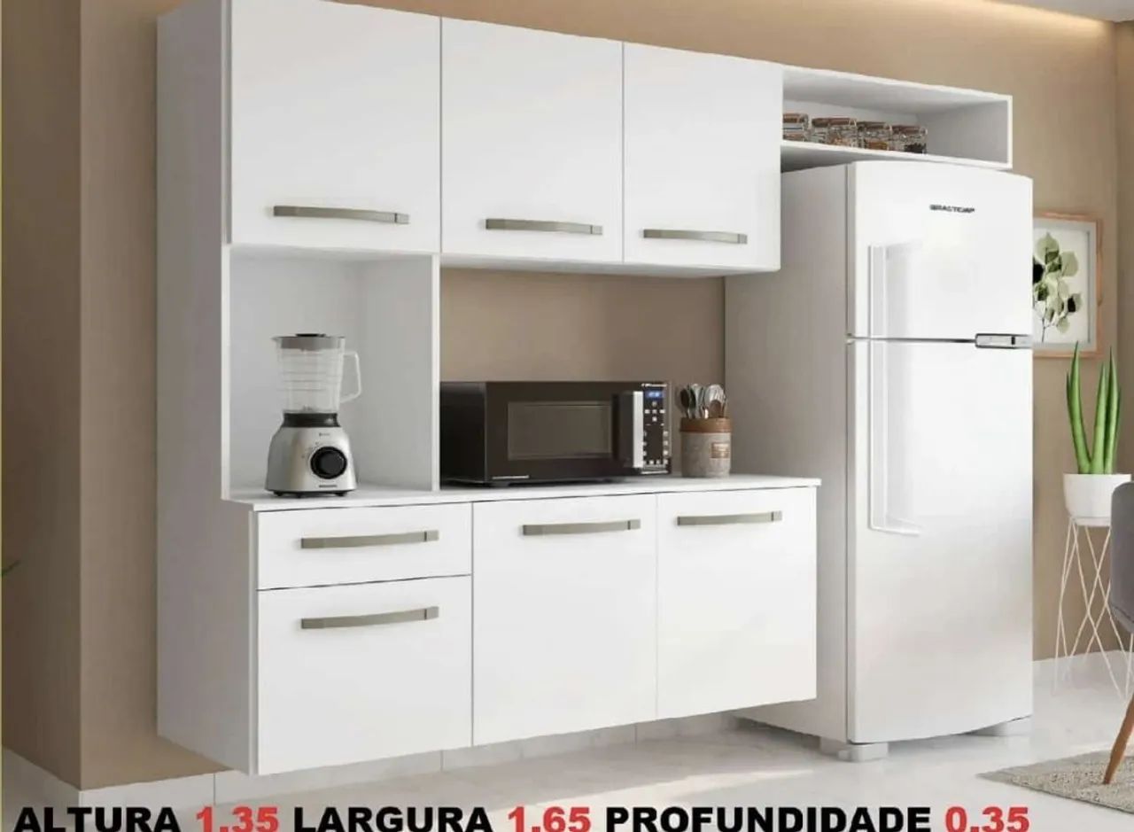 Armário de Cozinha Branco 1,65m 