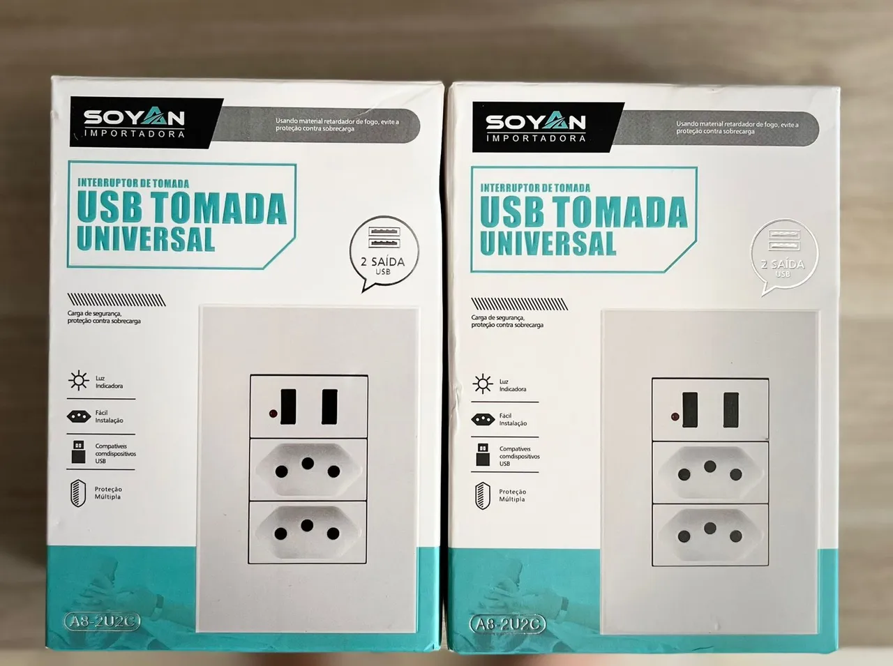 Tomada USB 5V Dupla 10A Dupla 2P+T