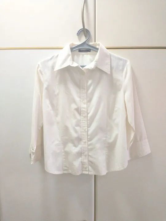 Camisa branca / creme - Foto 4