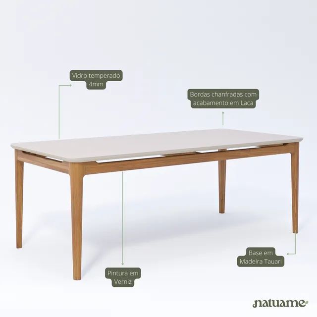 Mesa de Jantar 2,10m em Madeira Nature p65 - Foto 3