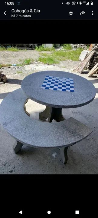 Conjunto mesa e bancos concreto ou granillite  - Foto 5