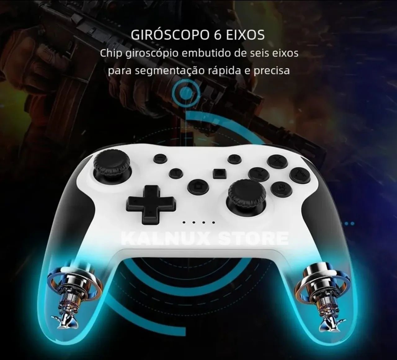 Controle Gamepad Sem Fio para Nintendo Switch, PS3, PC, Smartphone, TV Box - Foto 4