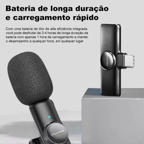 Microfone de Lapela sem fio para iPhone e Android - Entrega Rápida - Foto 4