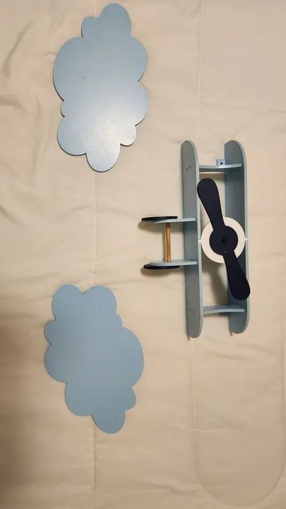 Decoração avião azul (aviãozinho prateleira)