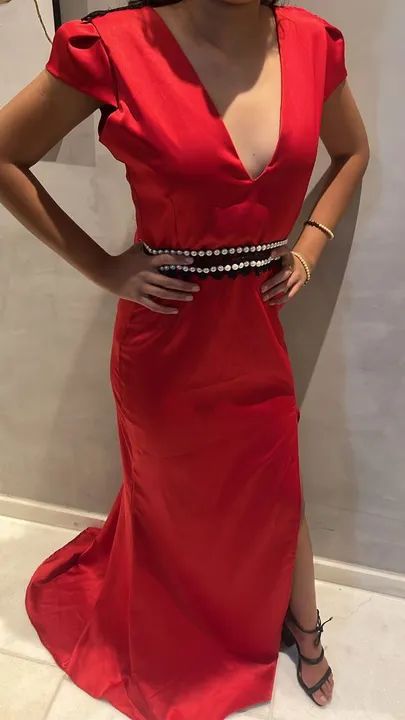 Vestido de festa com cinto - Foto 2