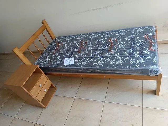Cama de Solteiro de Madeira Rubin Nova, Entrego - Foto 3