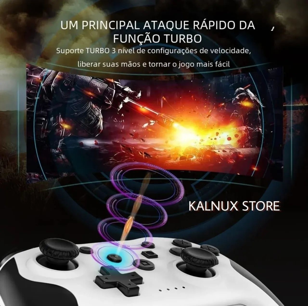 Controle Gamepad Sem Fio para Nintendo Switch, PS3, PC, Smartphone, TV Box - Foto 6