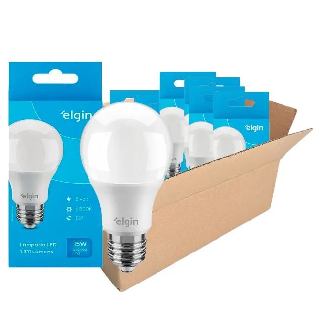 Kit 50 Lâmpadas de Led Bulbo 15W 6500k Elgin Bivolt - Foto 3