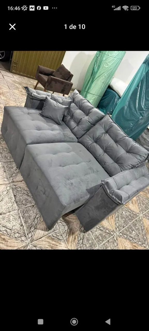 Sofá 2 lugares preto - Foto 5