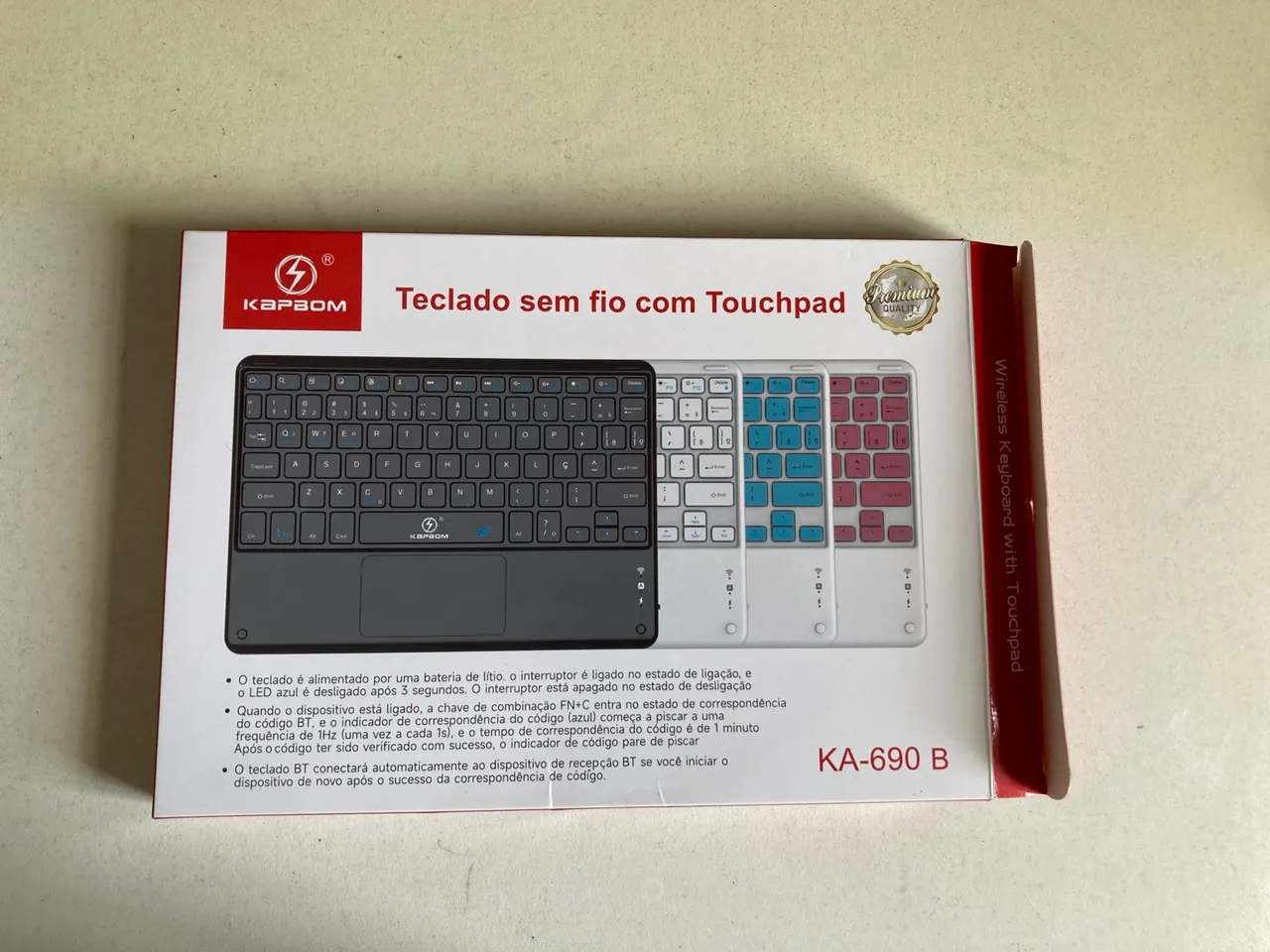 Teclado Sem Fio Recarregável com Touchpad KA-690 - Kapbom