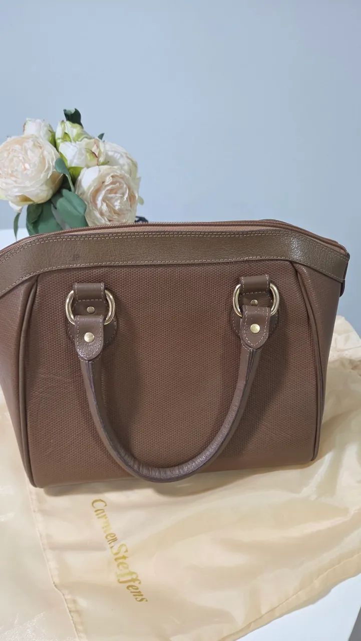 Bolsa CARMEN STEFFENS estruturada caramelo - Foto 3