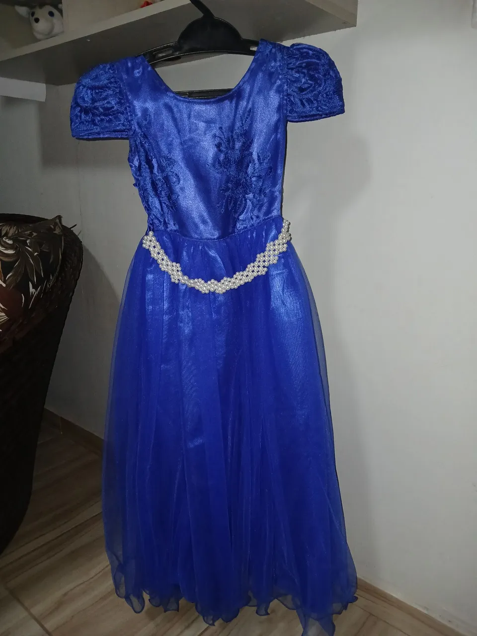 Vestido de Festa Azul para Menina Tam 6 anos, usado 1 vez