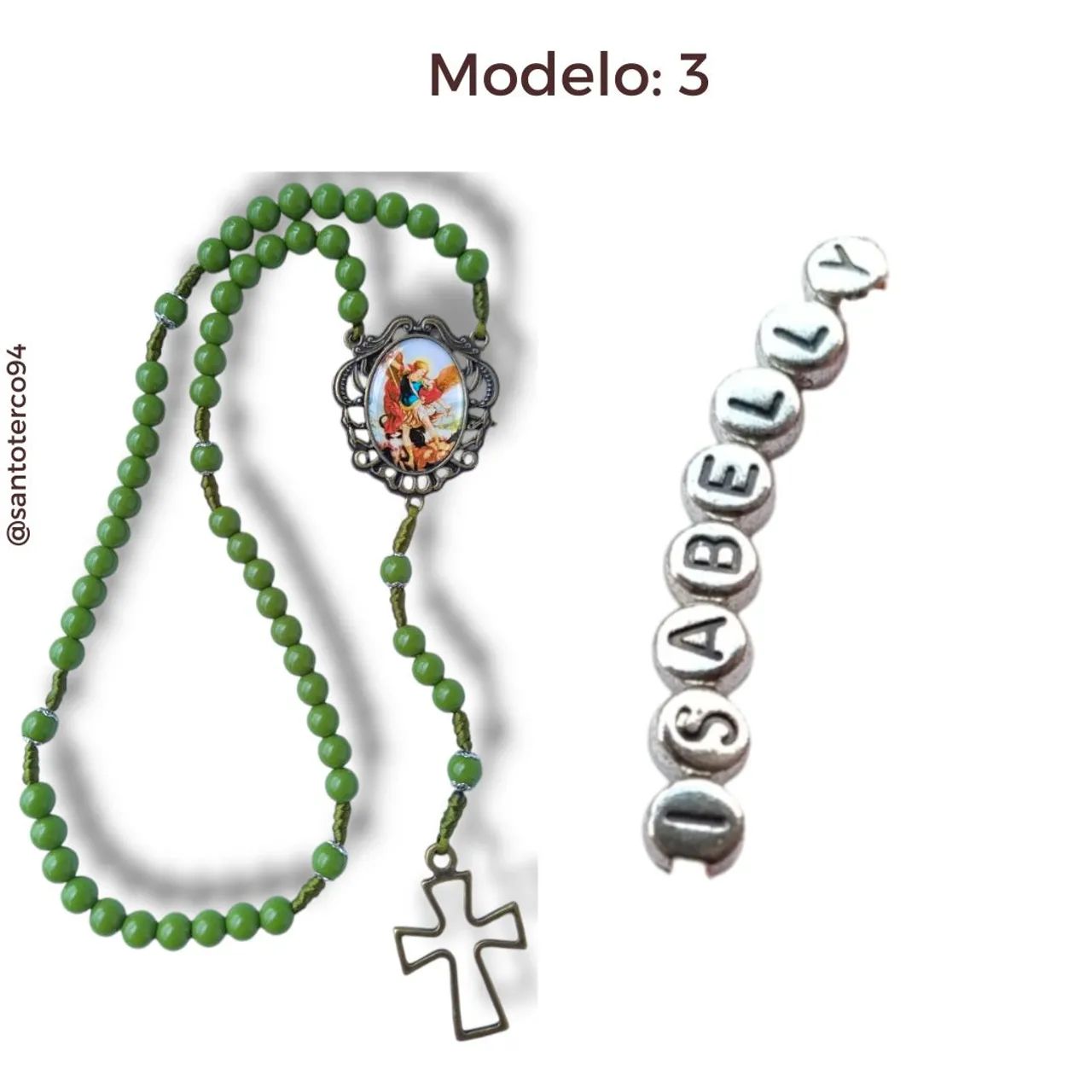 Terço São Miguel Arcanjo COM NOME R$28,00 Sem nome: R$25 - Foto 5