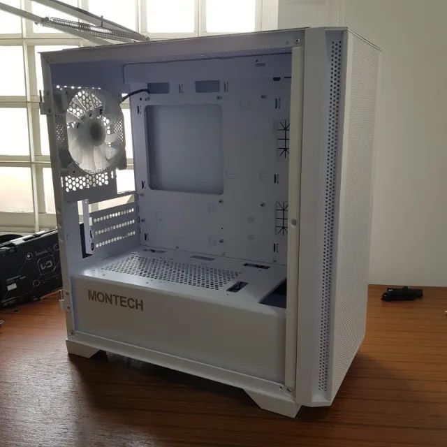 Gabinete Gamer Montech AIR 100 ARGB, Mini Tower, White, mATX, 4 Fans, Vidro Temperado - Foto 4