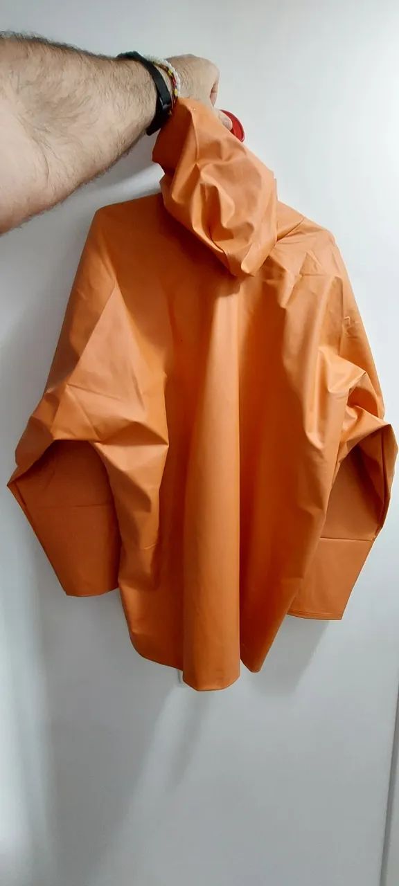 Casaco Impermeável borracha Laranja gg  - Foto 4