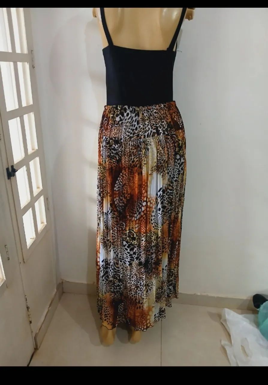 Linda saia de oncinha plissada com forro - veste G,GG - pix/card - Foto 2