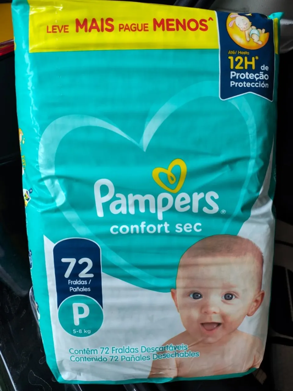Fraldas Pampers Confort Sec P - 72Uni