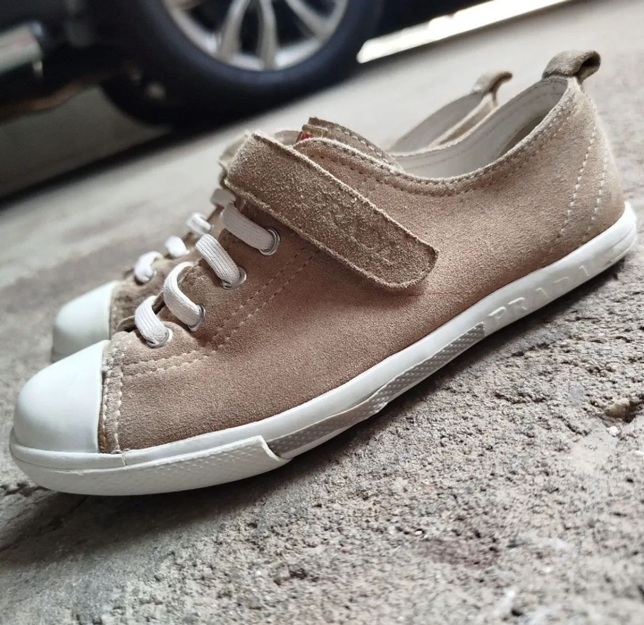 Tênis Prada Kids Infantil Bege com Velcro - Foto 5