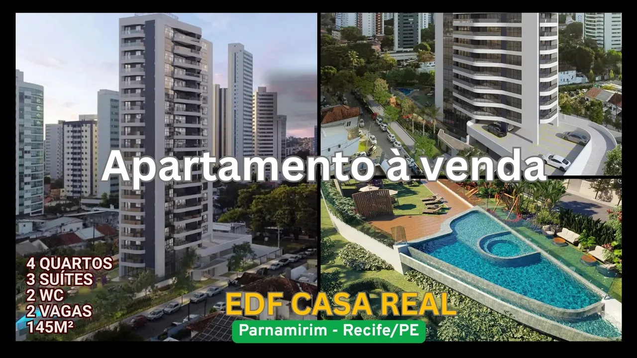 Apartamento à venda no Parnamirim, EDF CASA REAL-Recife/PE 4 quartos sendo 3 suites 2 wc 2