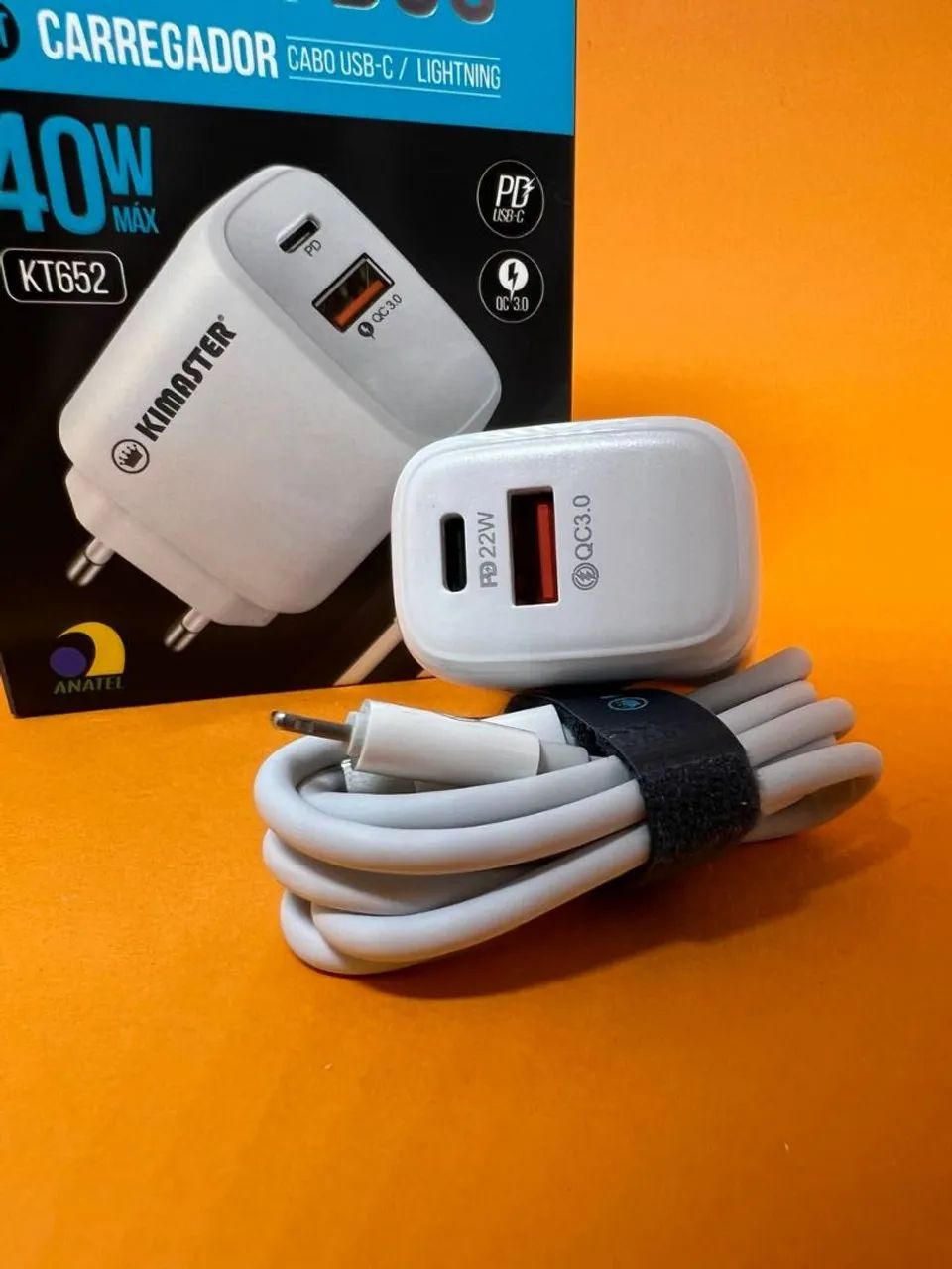 Carregador Turbo Cabo USB-C/Lightning Kimaster - Foto 3