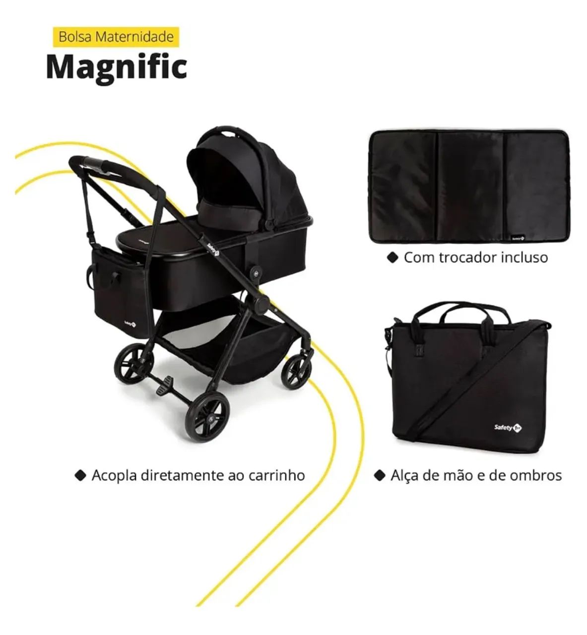 Carrinho de Bebê Magnific  + Moises + Bolsa + bebê conforto  - Foto 4