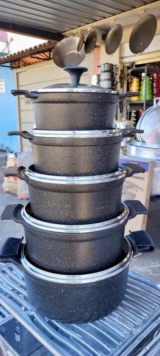 Kit de panelas de cerâmica com tampas de vidro  - Foto 5