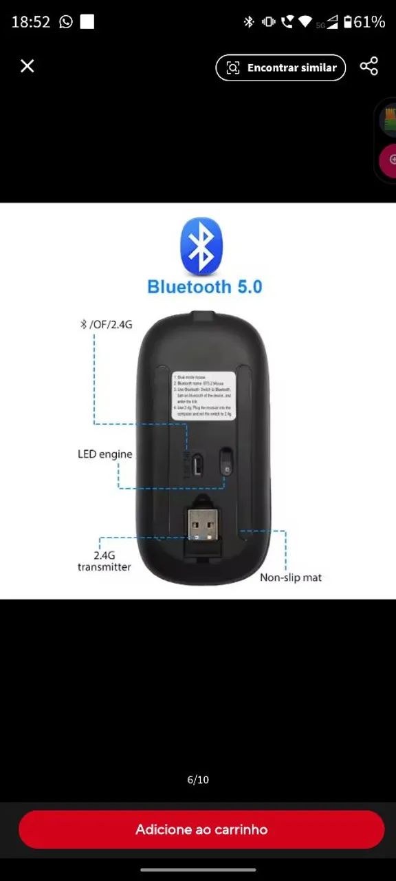 Mouse sem fio - Foto 5