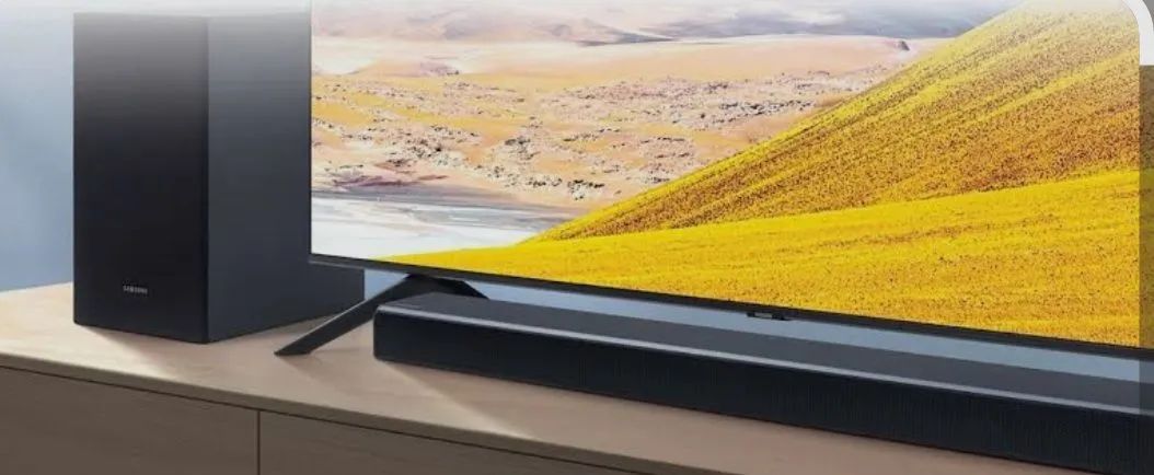 Soundbar Samsung com design elegante e som incrível