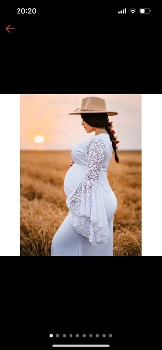 Vestido de renda branco para gestantes