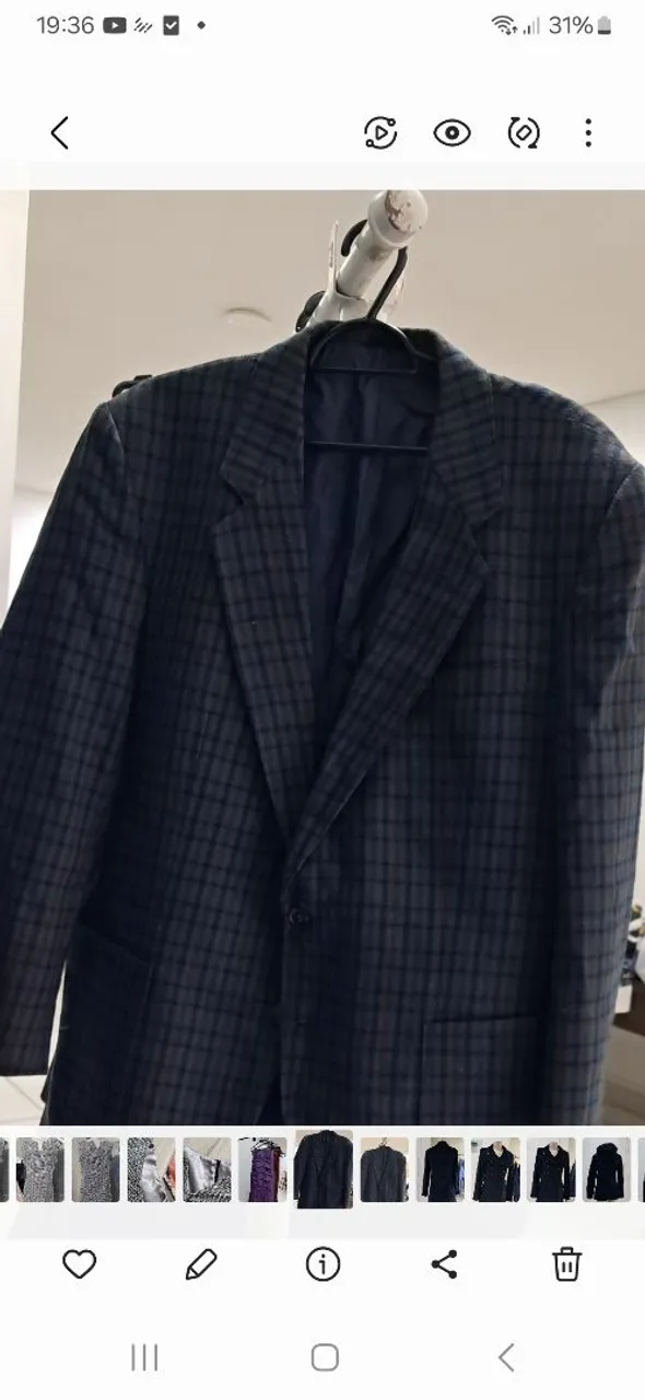 Blazer Masculino Xadrez de lã