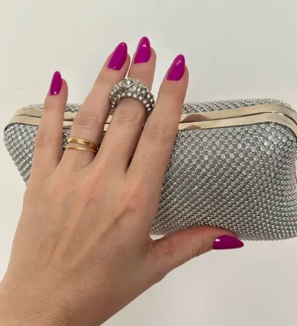 Bolsa de Festa Casamento - Clutch Prata com Strass