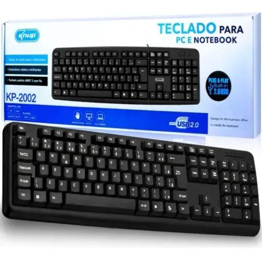 Teclado Standard USB Preto ABNT2 - Knup