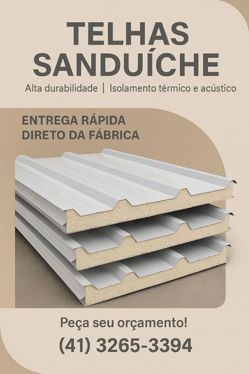 Telhas Sanduíche - Isolamento Térmico e Acústico