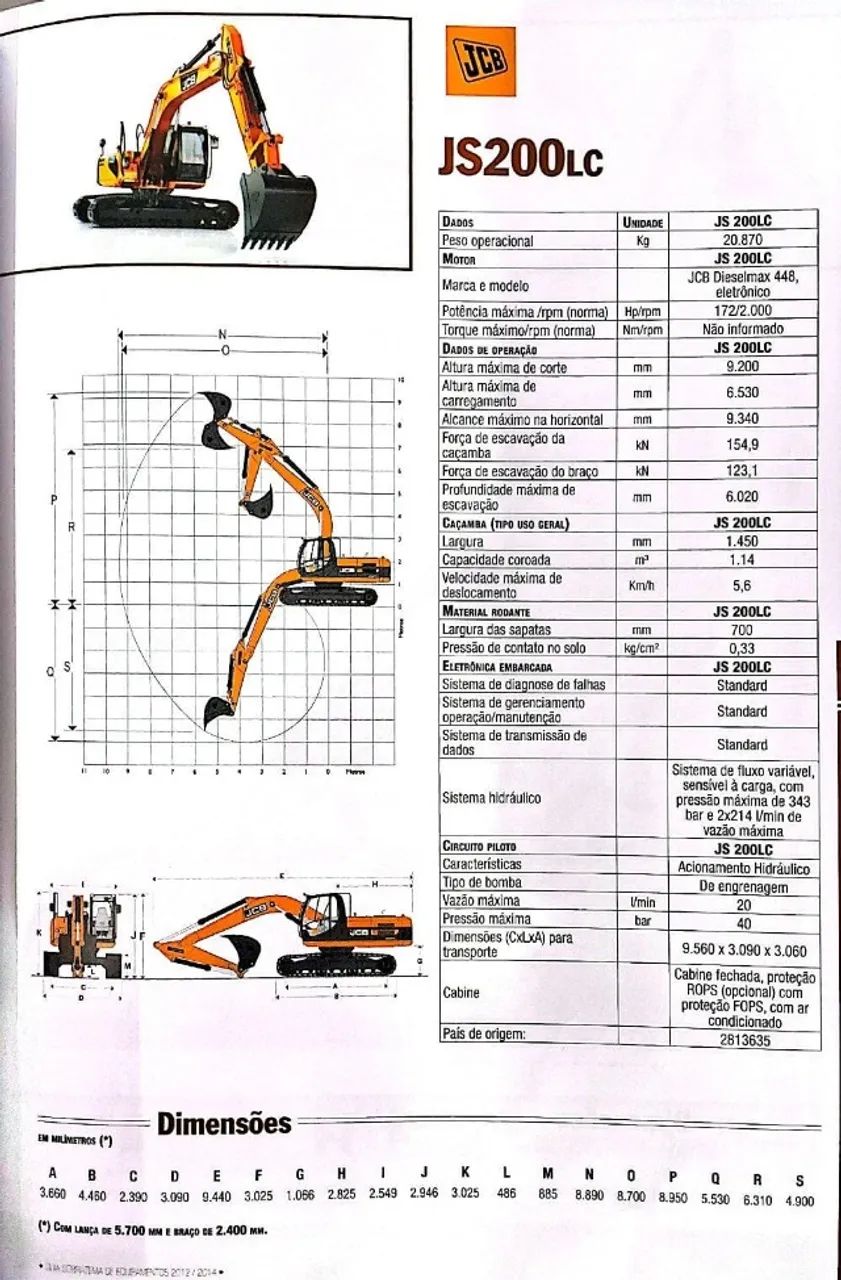 Escavadeira JCB JS200 ano 2008    - Foto 2