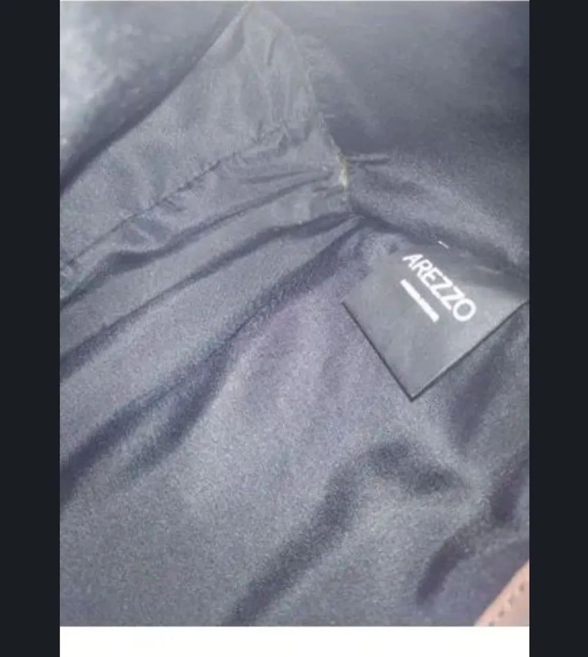 Bolsa Arezzo de couro legítimo bege com detalhe em cafe - Foto 5