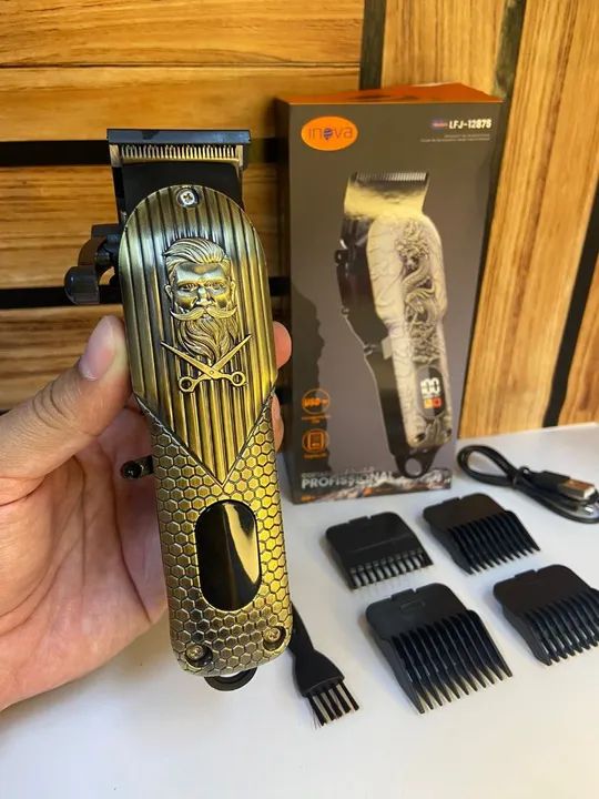 Máquina de cortar cabelo profissional com design vintage - Foto 4