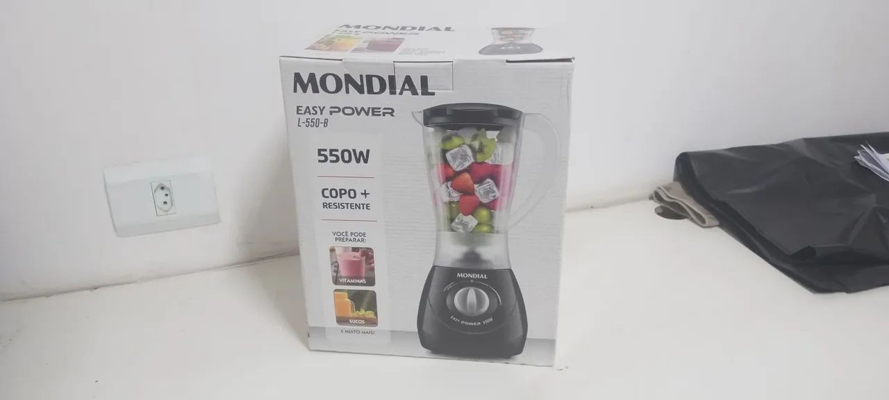 NOVO! Liquidificador Mondial Easy Power 550W L-550-B - Copo Resistente