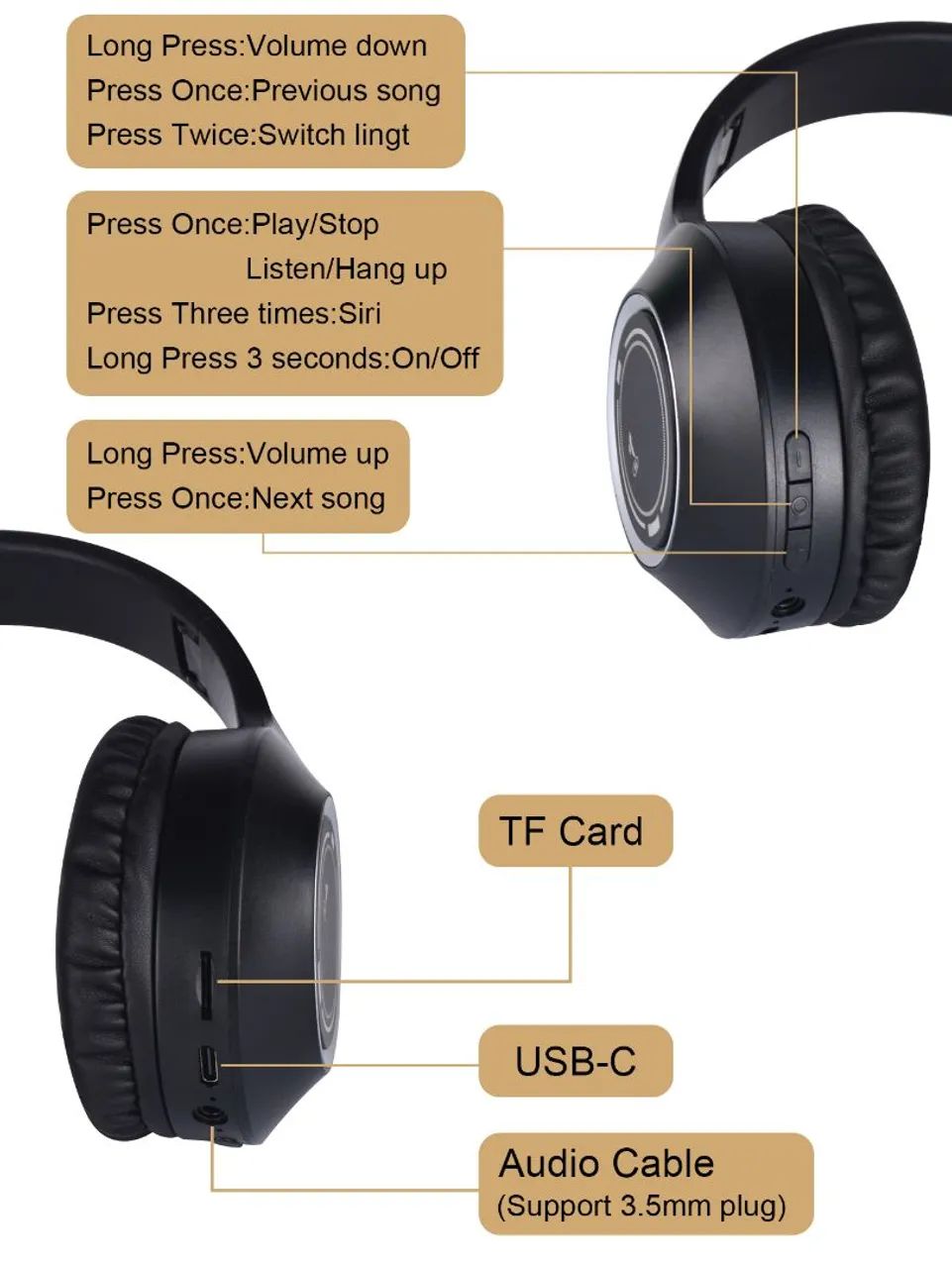 Headphone Bluetooth com LED RGB - Foto 3