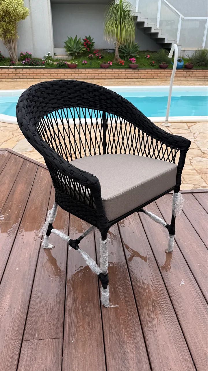 Poltrona alumínio corda nautica aquablock sol e chuva area - Foto 2