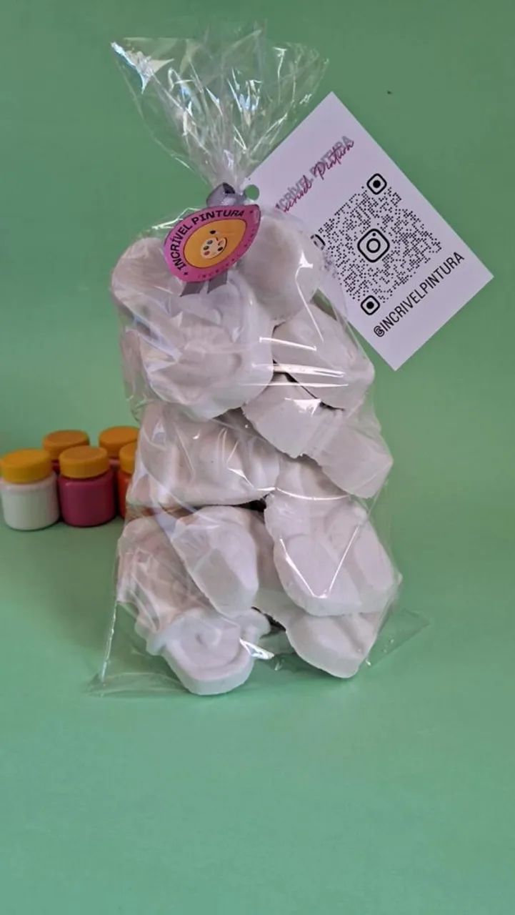 Peças de Gesso | Kit de pintura + tintas + pincel 