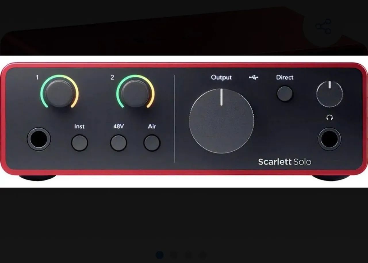 Interface de áudio focusrite Scarlett solo nova - Microfones e