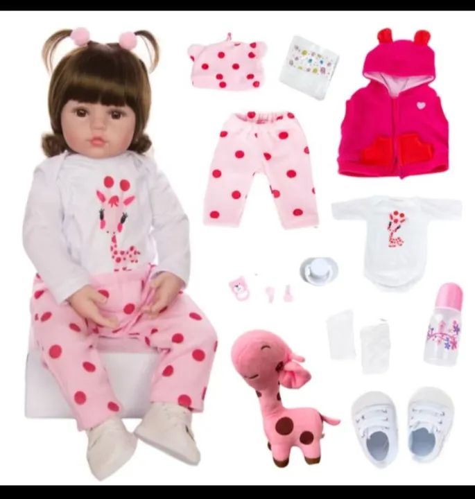 Boneca bebê reborn com todos os acessórios inclusos 