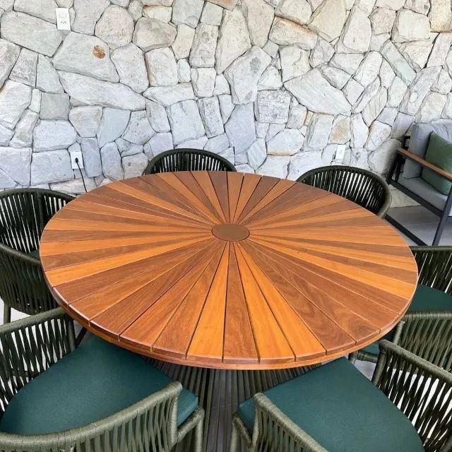 MESA COM TAMPO DE MADEIRA P/ VARANDA, ÁREA EXTERNA - Foto 2