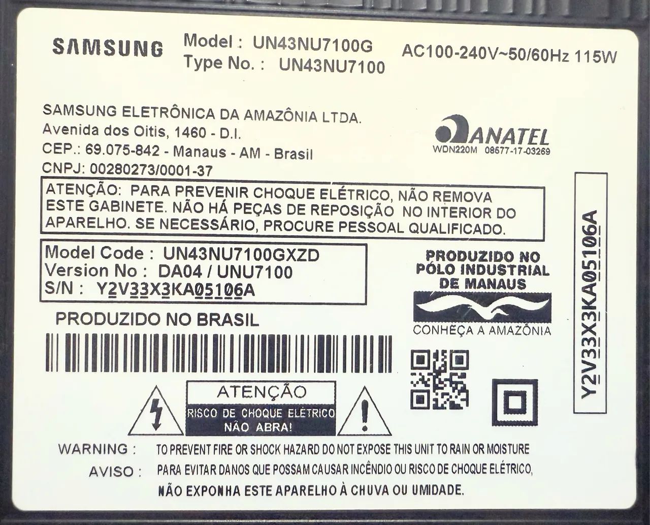 Modulo de Controle sensor IR TV SAMSUNG UN43NU7100G - Foto 2
