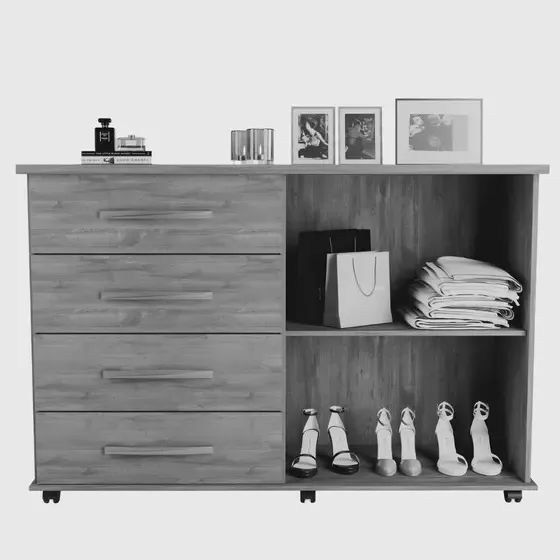 Cômoda 4 Gavetas e 2 Portas Branco Móveis Primus Bali - Foto 2
